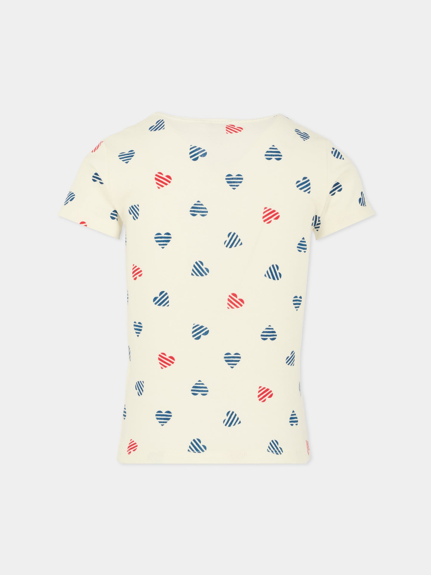 Set canottiere bianche per bambina con cuori,Petit Bateau,A0D2C 00