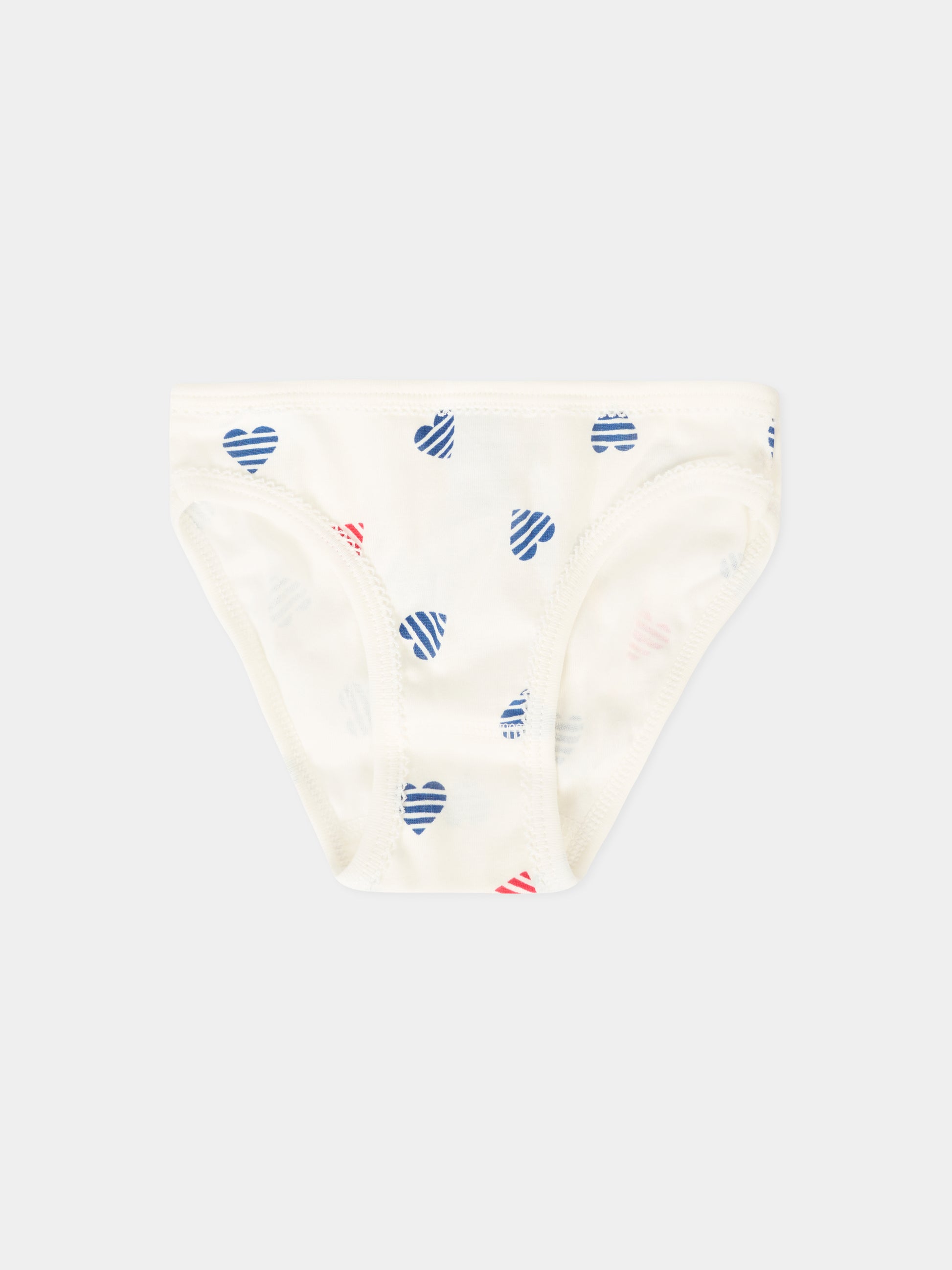 Set slip bianco per bambina con cuori,Petit Bateau,A0D2G 00