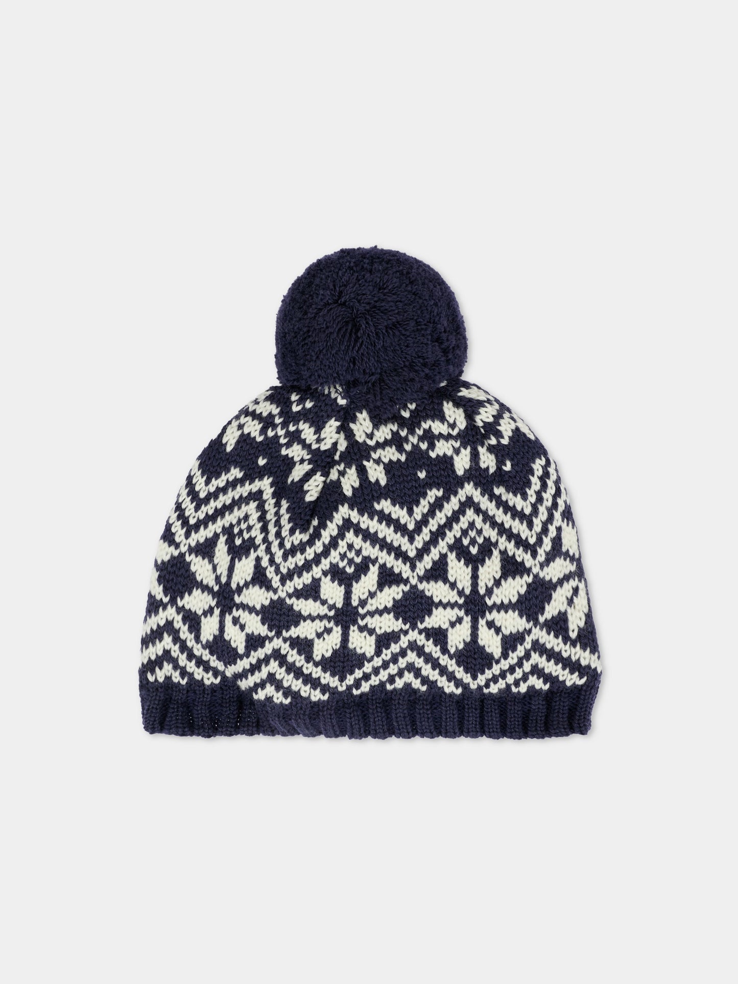 Berretto blu per neonati con motivo jacquard,Petit Bateau,A0DO7 01