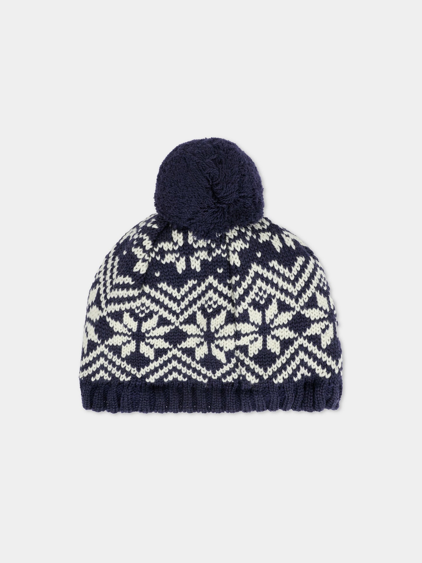 Berretto blu per neonati con motivo jacquard,Petit Bateau,A0DO7 01