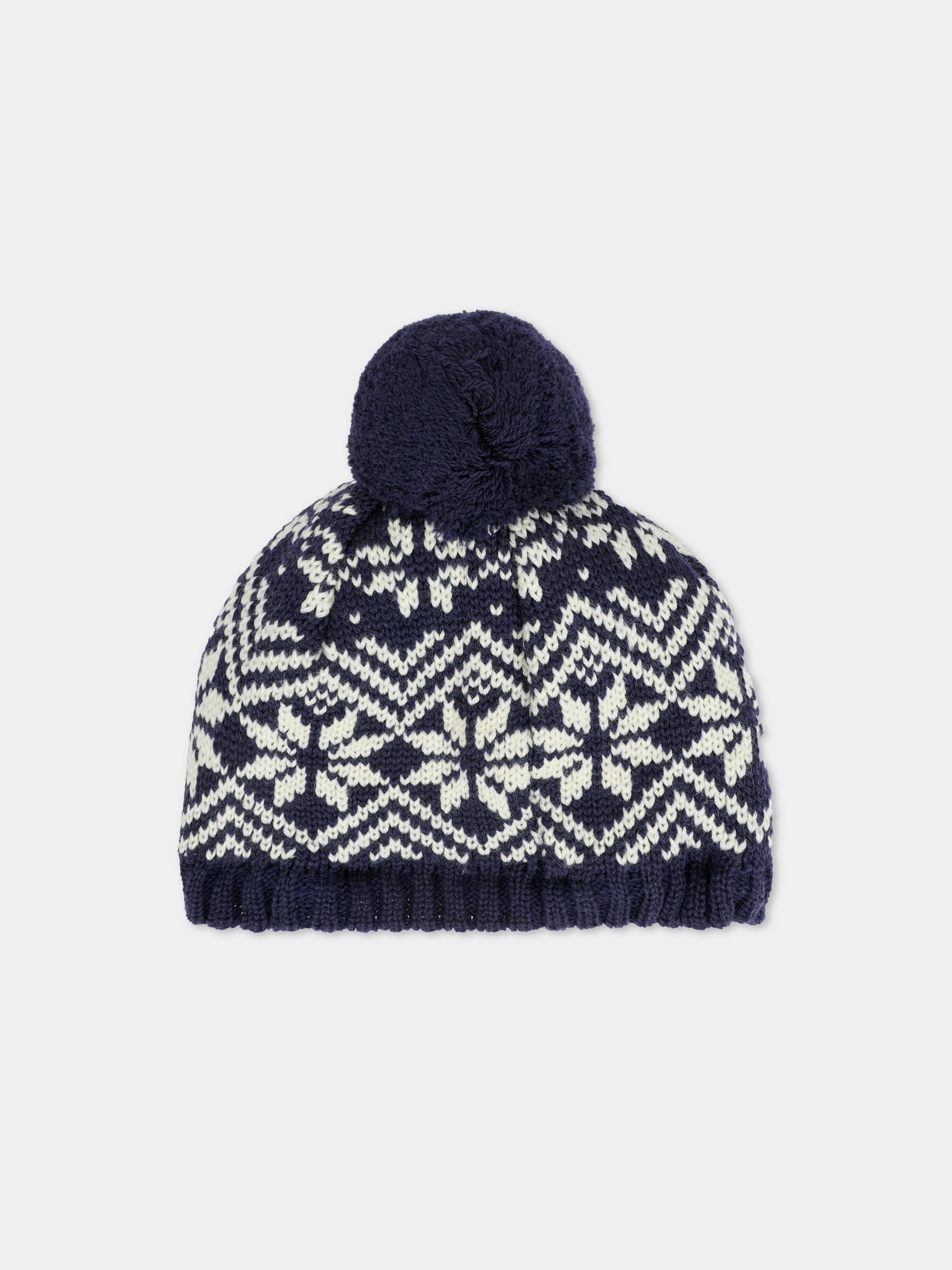 Berretto blu per neonati con motivo jacquard,Petit Bateau,A0DO7 01