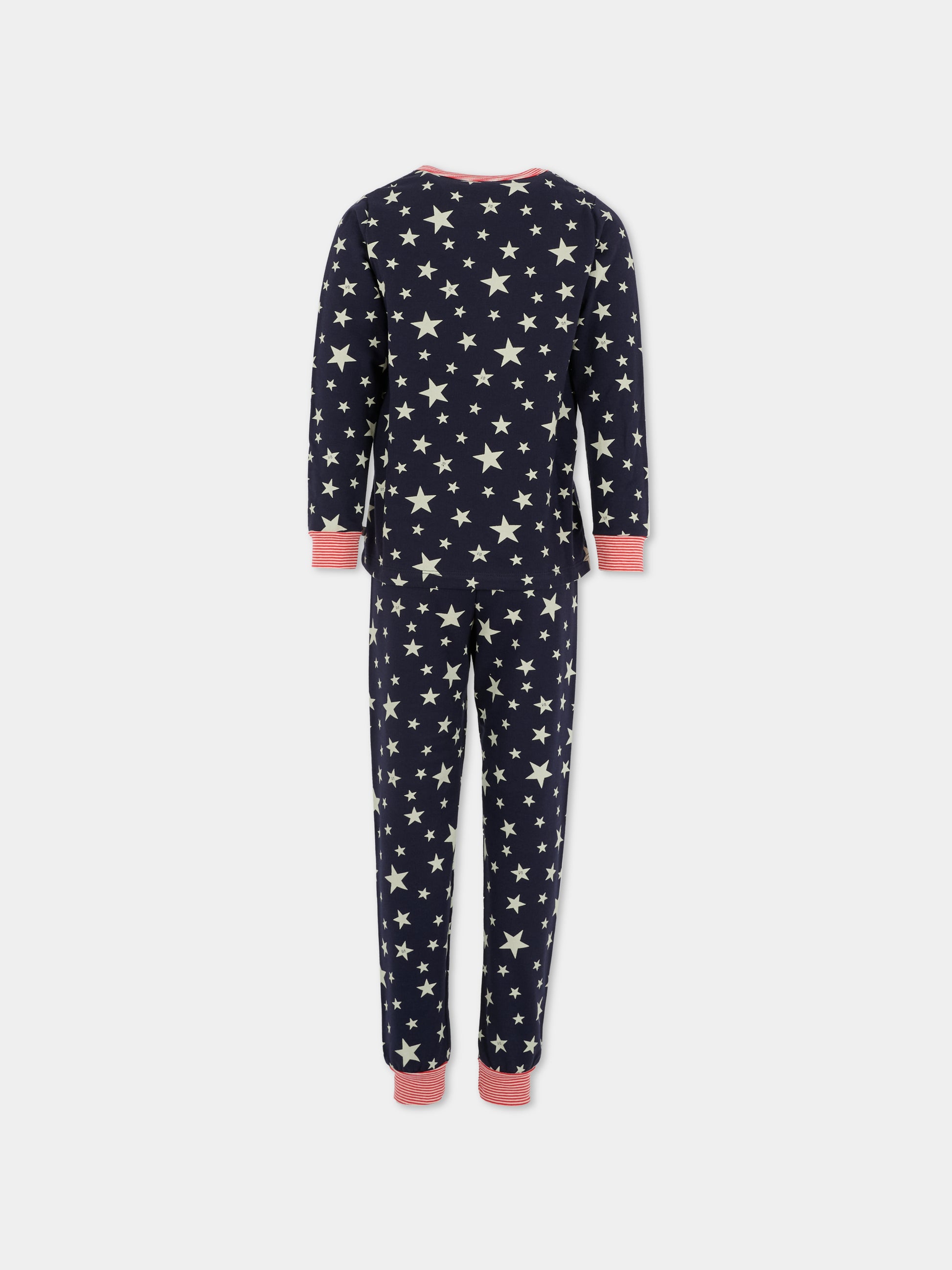 Pigiama blu per bambini con stelle all over,Petit Bateau,A0DW4 01