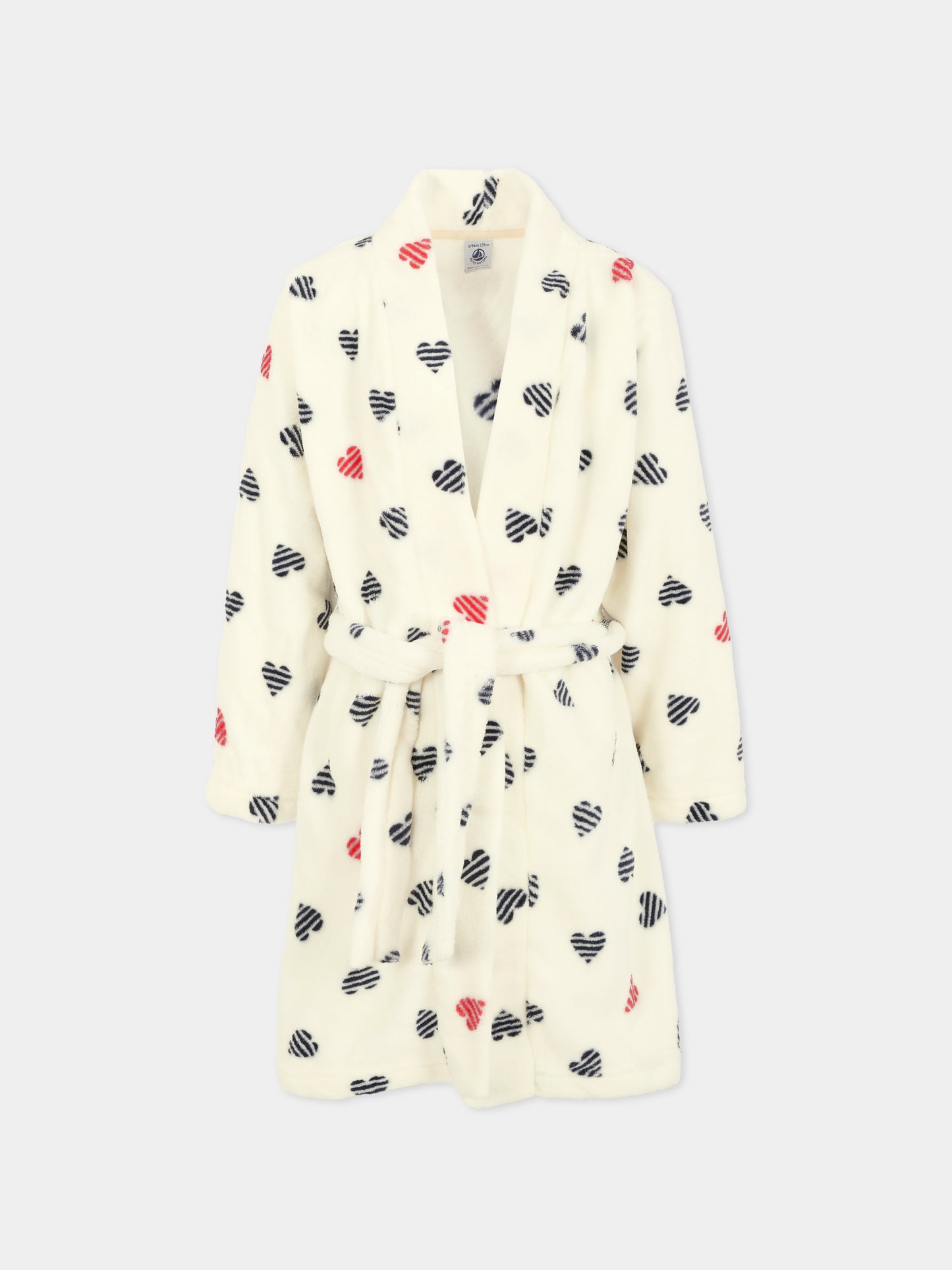 Vestaglia avorio per bambina con cuori,Petit Bateau,A0DS6 02