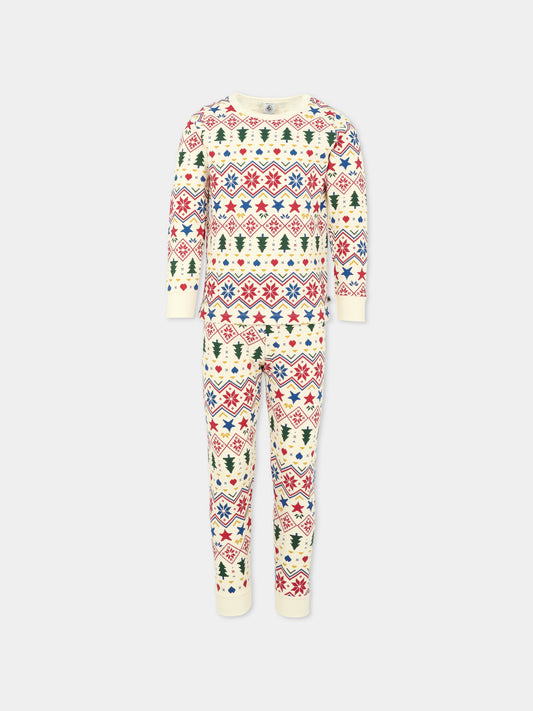 Pigiama multicolor per bambini con motivo natalizio,Petit Bateau,A0DW5 01