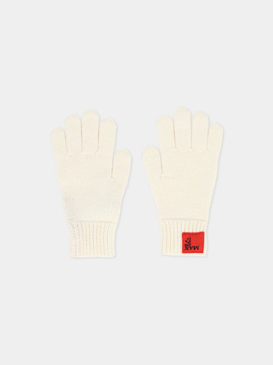 Guanti avorio per bambina con patch,Max&co,MX0243-MX048-MX102