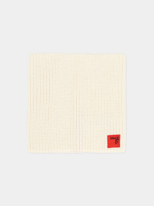 Sciarpa avorio per bambina con logo,Max&co,MX0244-MX048-MX102