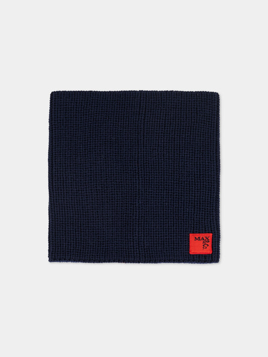 Sciarpa blu per bambina con logo,Max&co,MX0244-MX048-MX853
