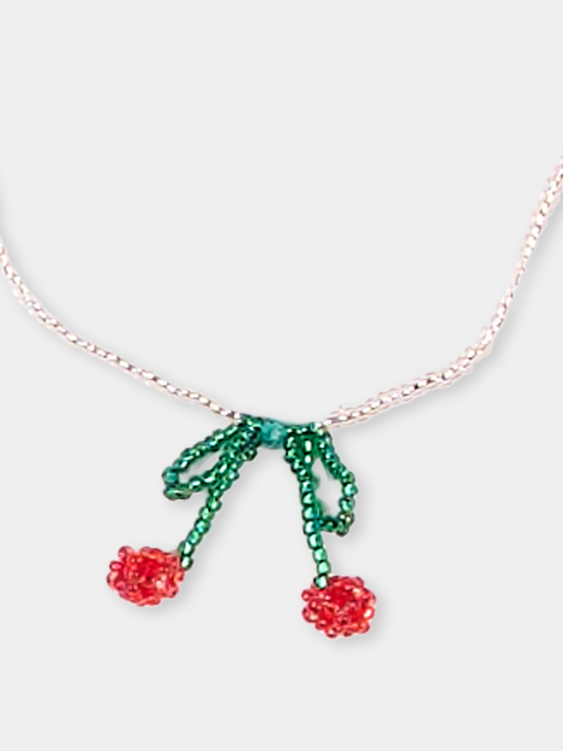 Set collana e bracciale bianco per bambina con ciliegie,Konges Sløjd,KS102074 CHERRY