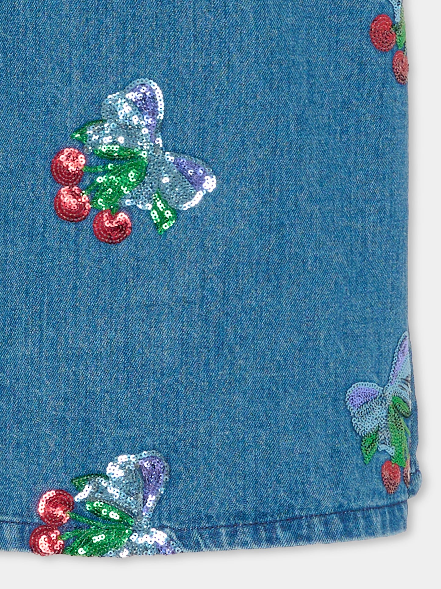 Vesito denim per bambina con ciliegie,Konges Sløjd,KS103891 AMARENA SEQUIN