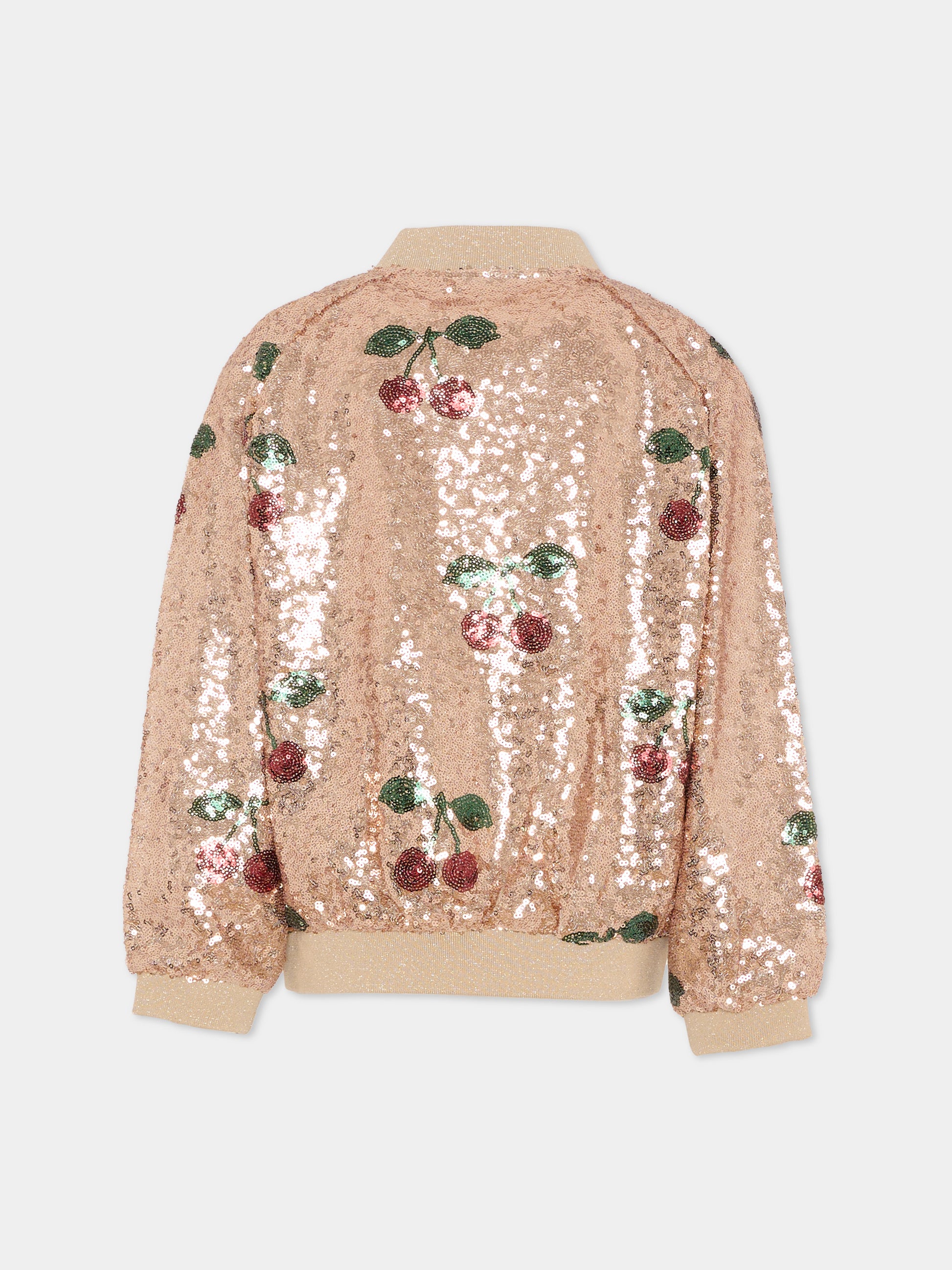 Bomber oro per bambina con ciliegie,Konges Sløjd,KS103991 MA GRANDE CERISE