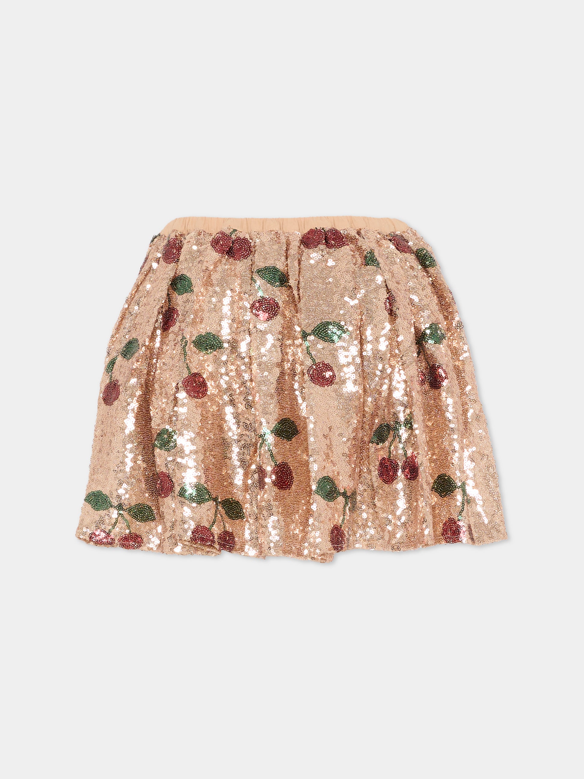 Gonna oro per bambina con ciliegie,Konges Sløjd,KS103992 MA GRANDE CERISE