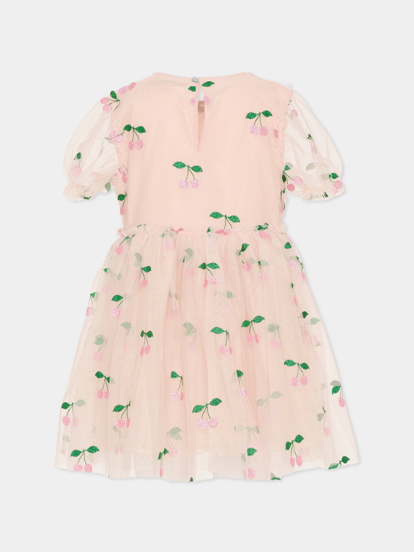 Vestito rosa per bambina con ciliegie rosa,Konges Sløjd,KS104020 MA GRANDE CERISE PINK GLITTER