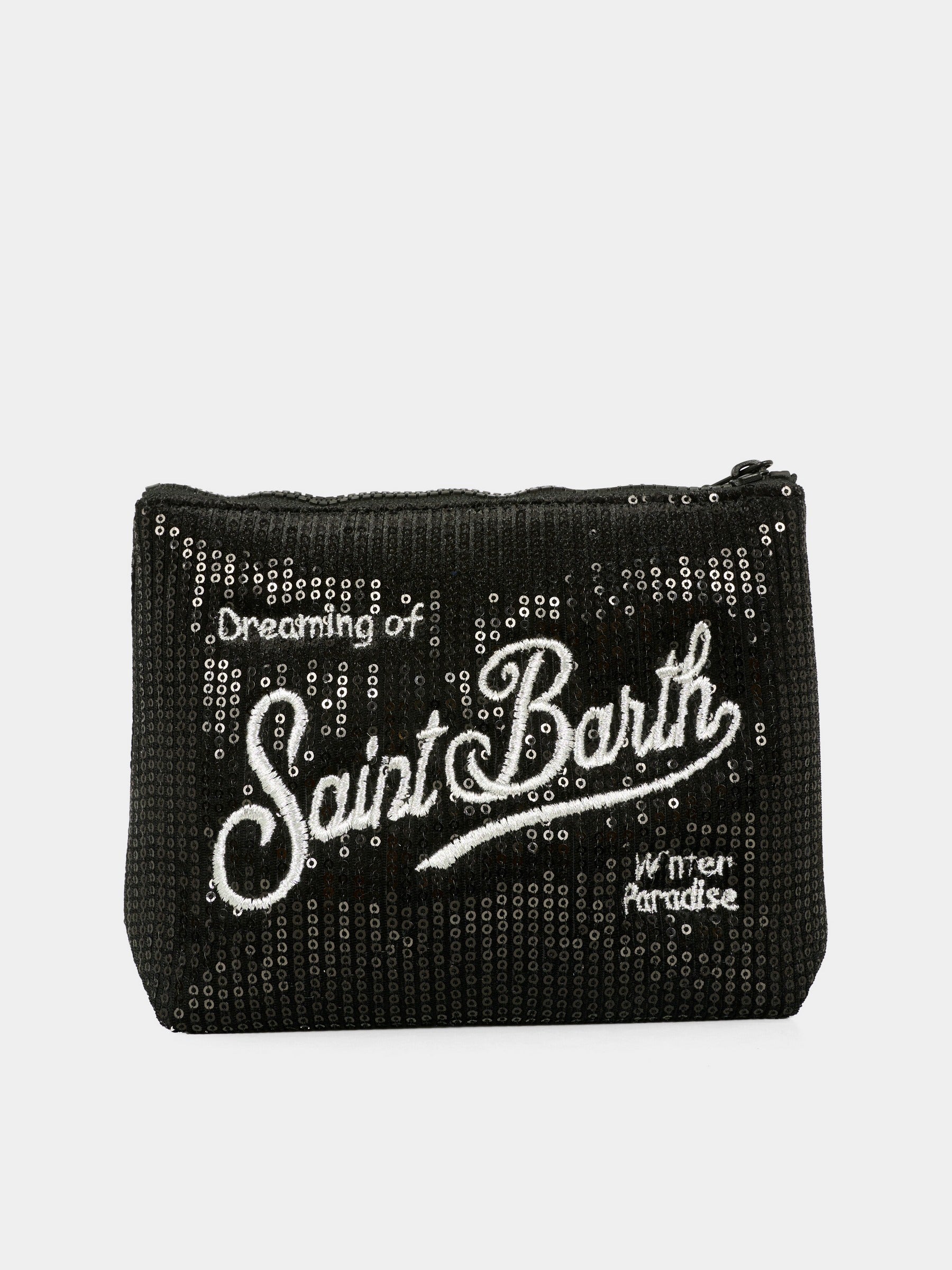 Pochette Aline nera per bambina con logo e paillettes,Mc2 Saint Barth,ALI0030 - 00207I