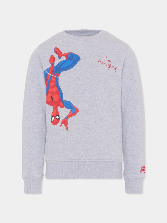 Felpa grigia per bambino con Spiderman,Mc2 Saint Barth,HUT0004 - 01521I