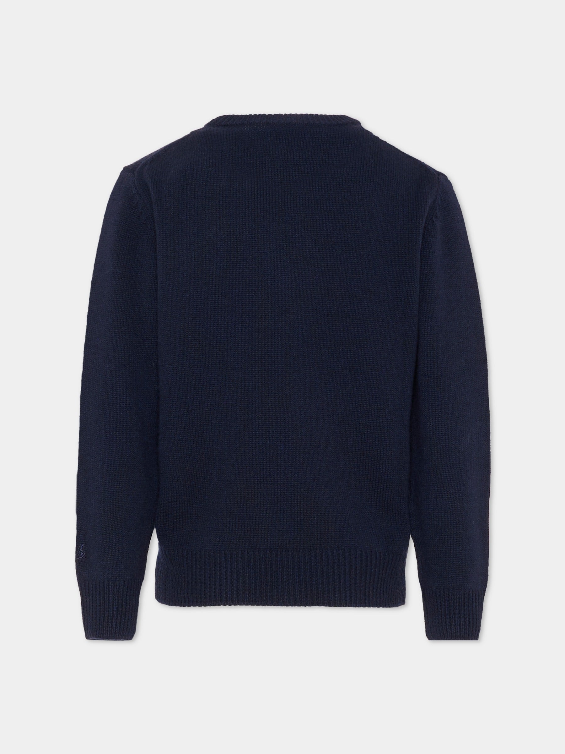 Maglione blu per bambino con lupo,Mc2 Saint Barth,DOU0001 - 01881I