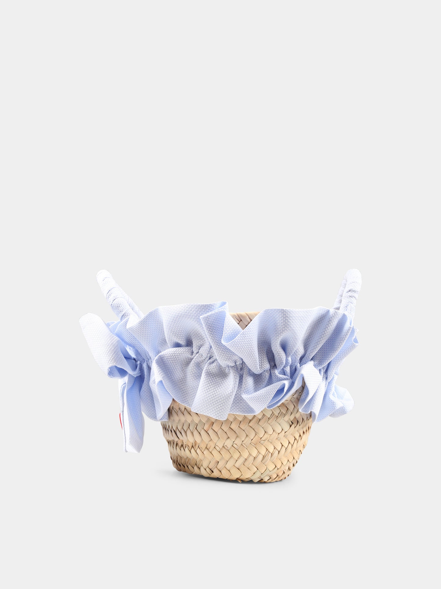 Borsa di paglia beige per bambina con fiocco,Vivetta Kids,VE2526A