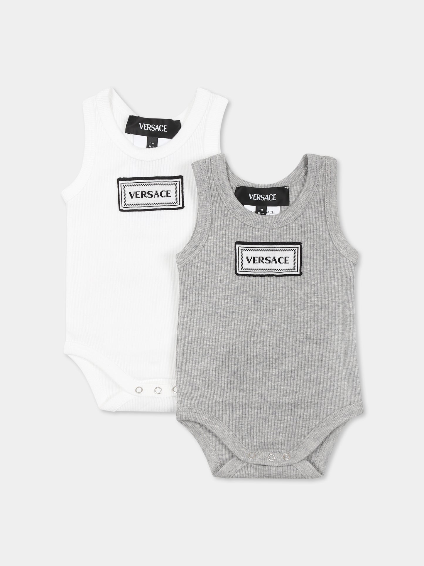 Set body multicolor per neonati con logo '90s vintage,Versace,1018779 1A13344 2W240