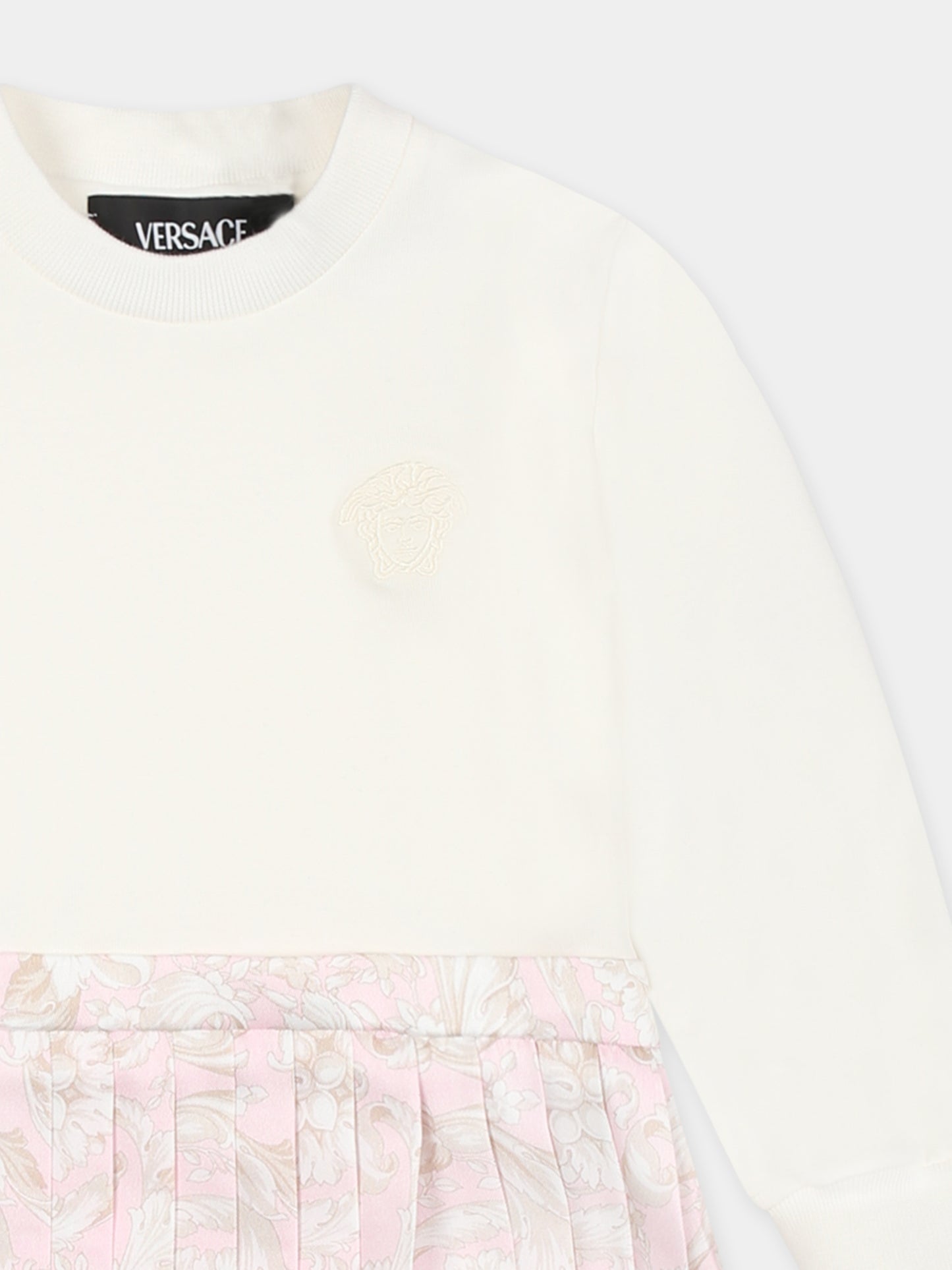 Vestito bianco per neonata con Medusa,Versace,1018610 1A13258 6WF50