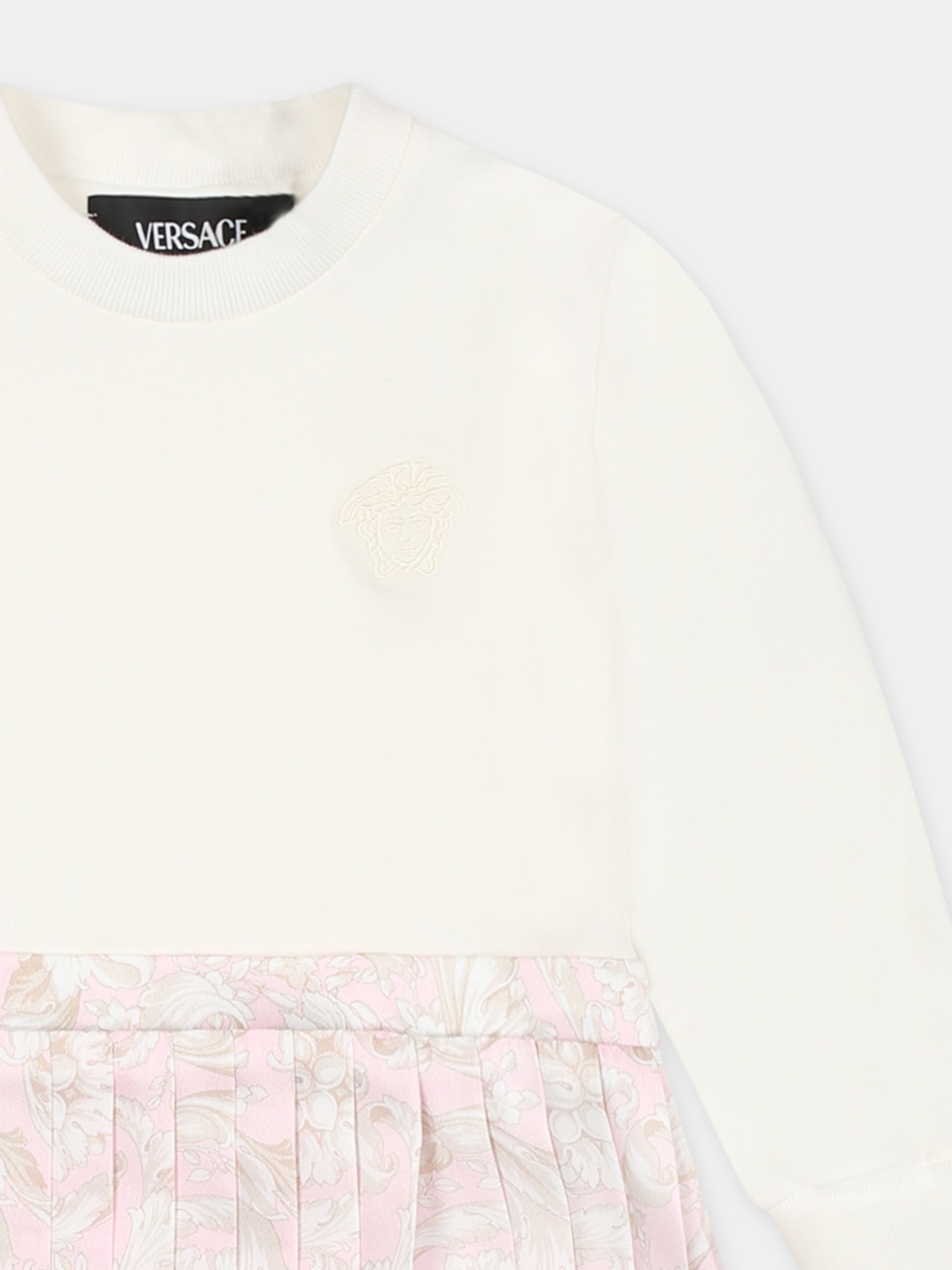 Vestito bianco per neonata con Medusa,Versace,1018610 1A13258 6WF50