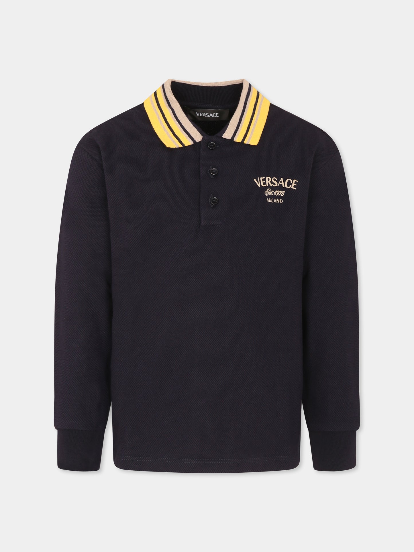 Polo blu per bambino con logo,Versace,1018281 1A13072 2UV70