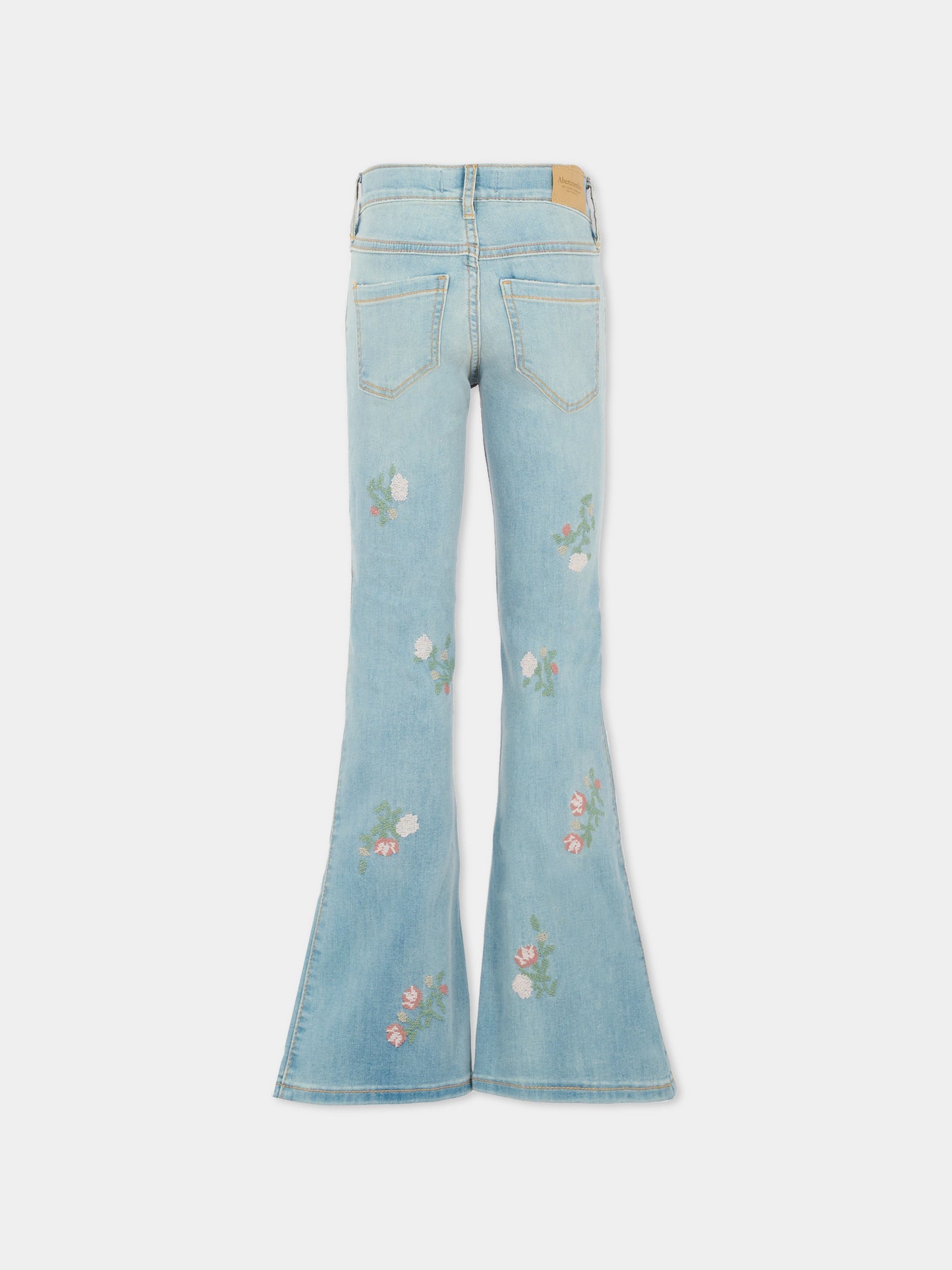 Jeans denim per bambina con fiori,Abercrombie & Fitch,AF43AG09 43AG09 LCT