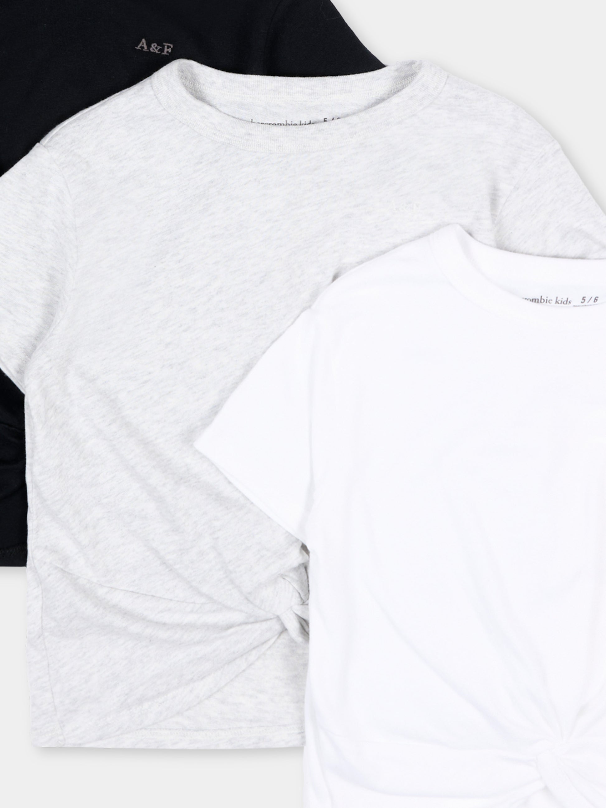 Set T-shirt multicolor per bambina con nodo,Abercrombie & Fitch,43AK20 GH3