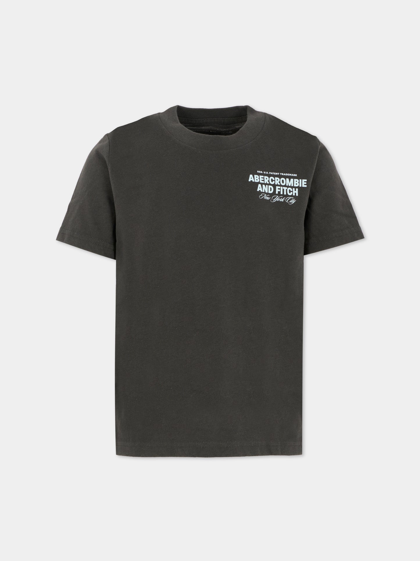 T-shirt nera per bambino con scritta,Abercrombie & Fitch,93AJ99 K1K