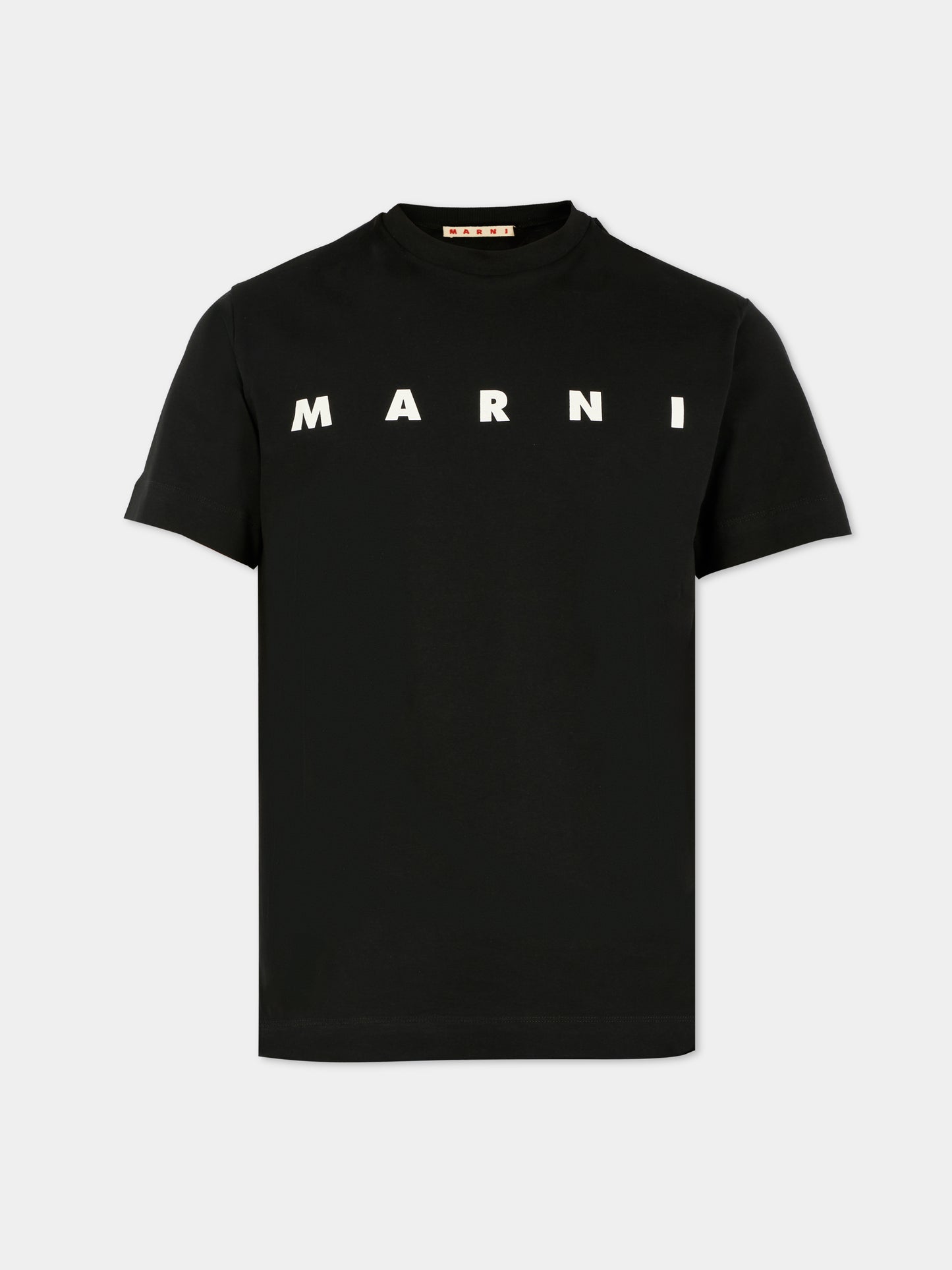 T-shirt nera per bambini con logo bianco,Marni Kids,M002MV M00RF 0M900