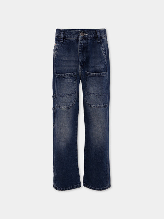 Jeans denim per bambino con logo,Diesel,J02330-KXBQC-K01