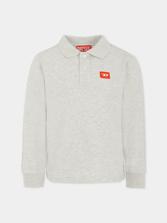 Polo grigia per bambino con logo,Diesel,J02467-KYAR1-K963