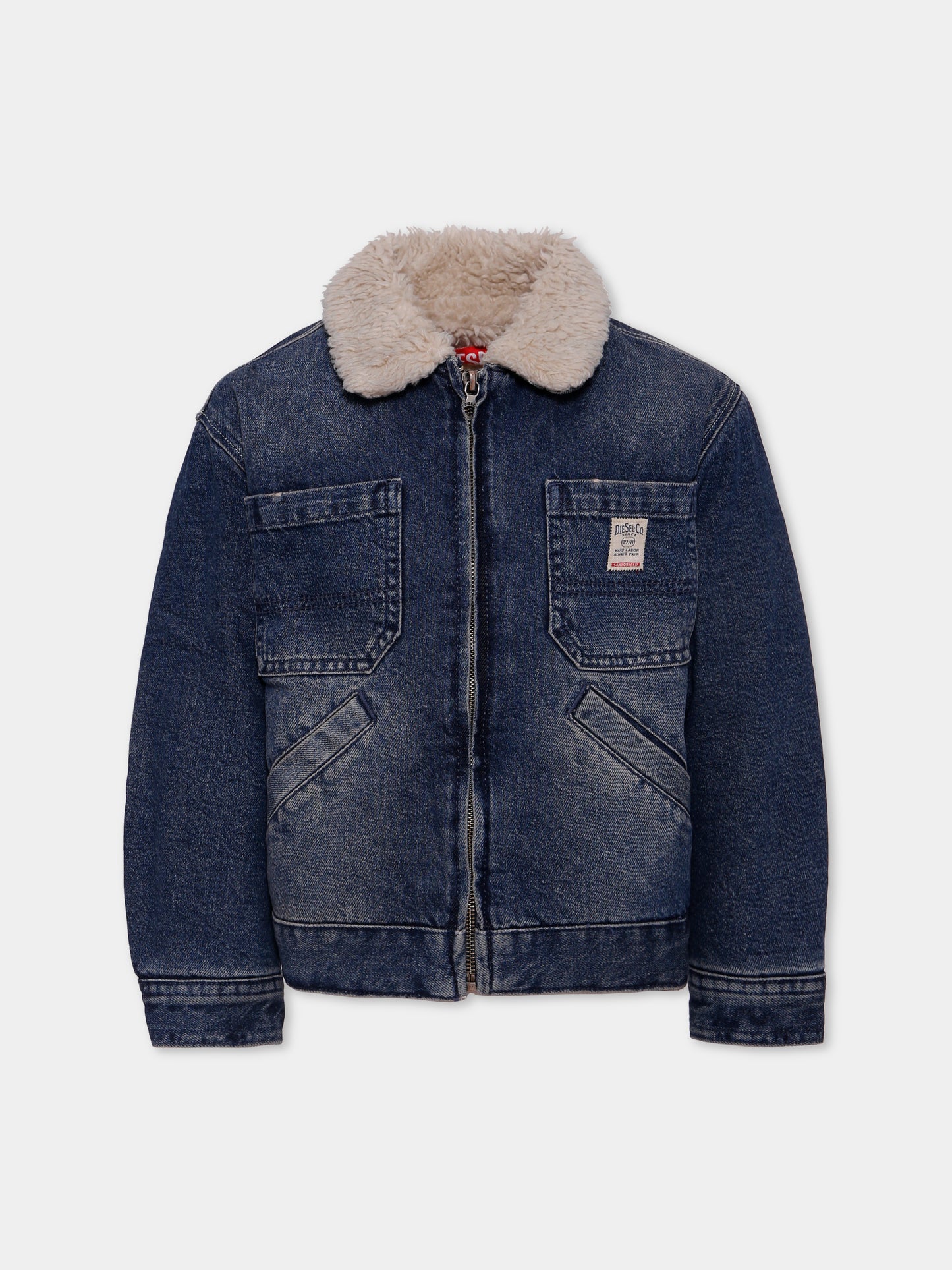 Giubbotto di jeans denim per bambino con logo,Diesel,J02506-KXBQC-K01