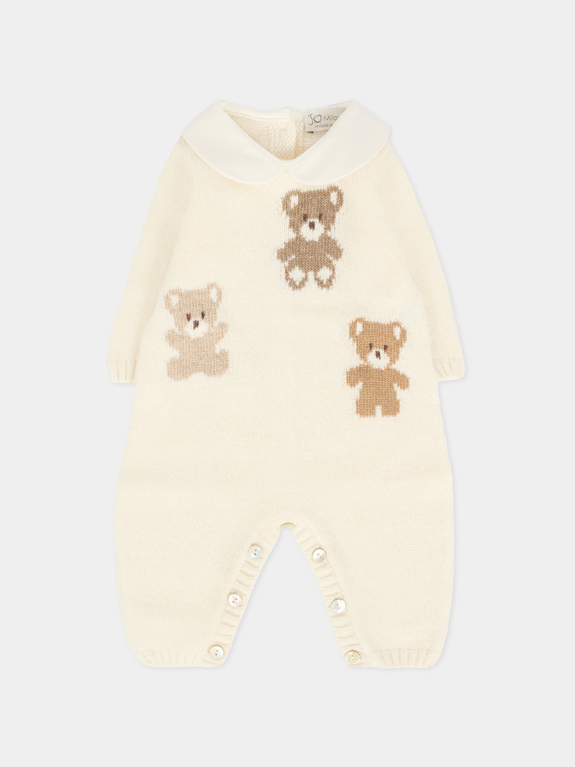 Tutina avorio per neonati con orsetti,J.o. Milano,561A1 PANNA