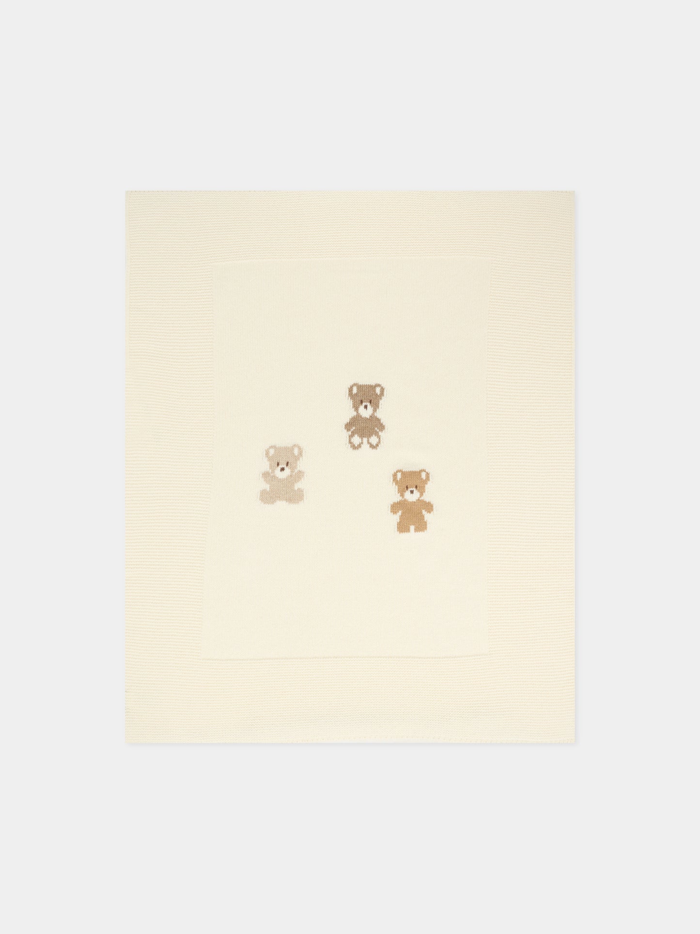 Coperta avorio per neonati con orsetti,J.o. Milano,568A1 PANNA