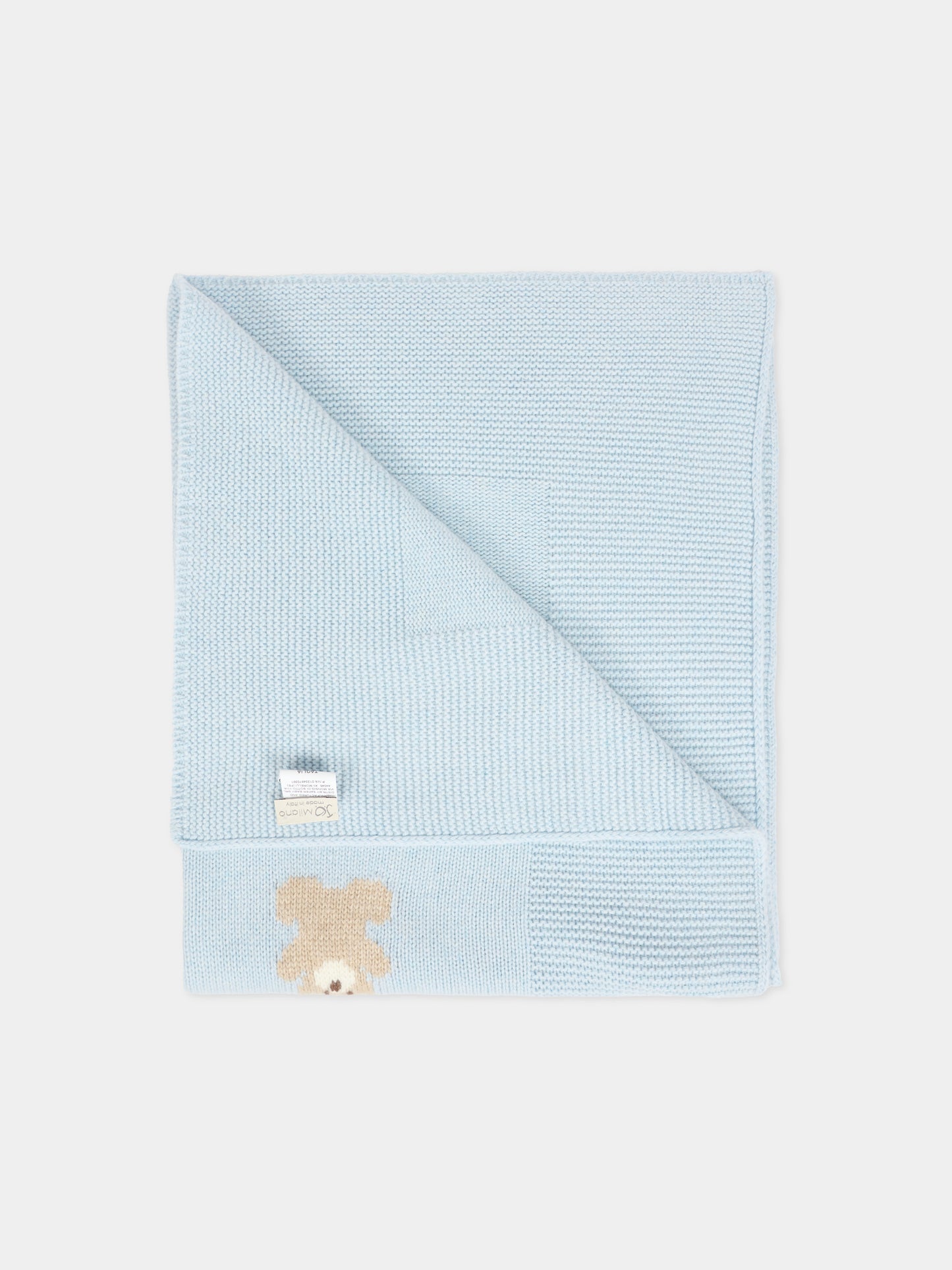 Coperta celeste per neonato con orsetti,J.o. Milano,568A1 CIELO