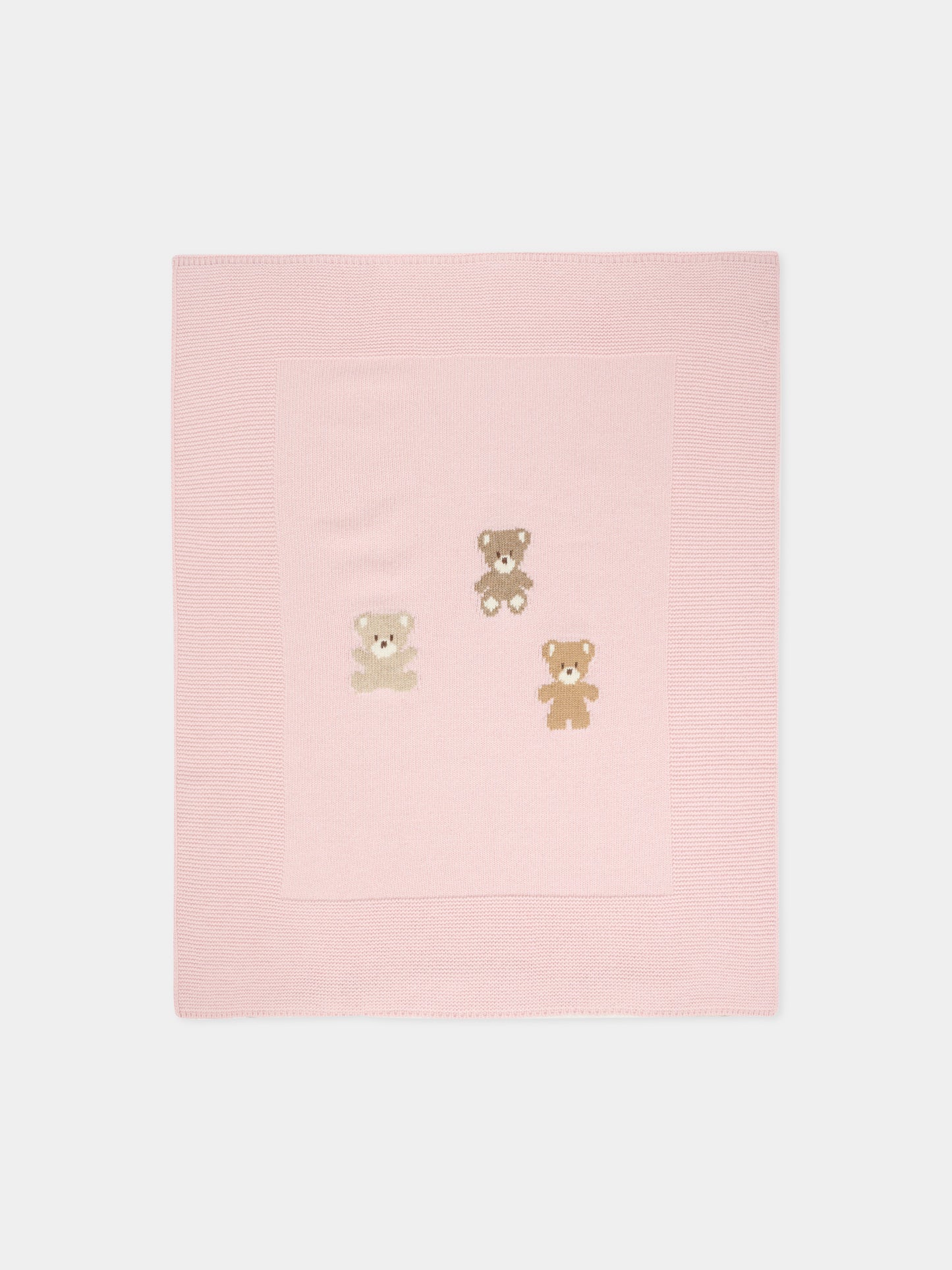 Coperta rosa per neonata con orsetti,J.o. Milano,568A1 ROSA BABY