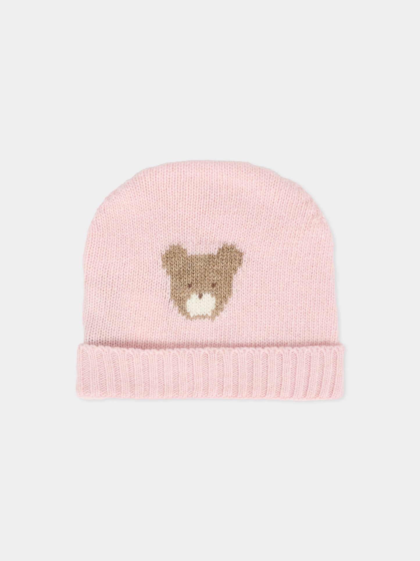 Berretto rosa per neonata con orsetto,J.o. Milano,569A1 ROSA BABY
