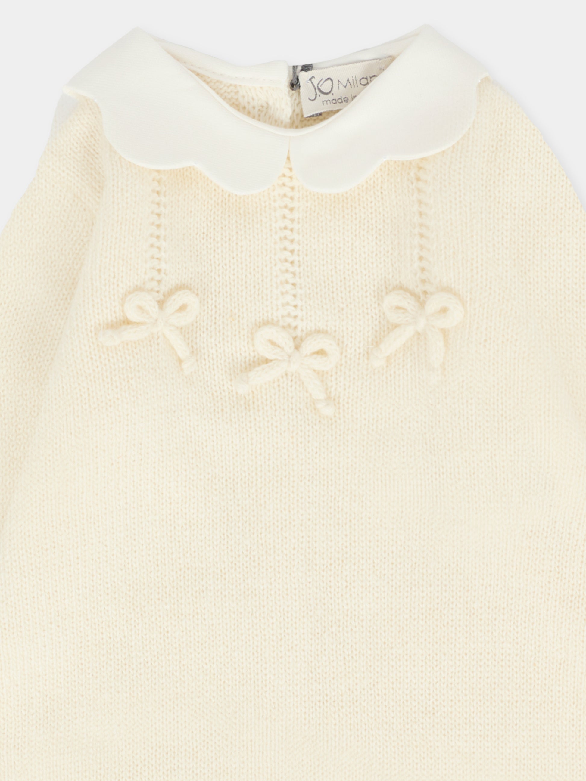 Tutina avorio per neonati con fiocchi,J.o. Milano,561D1 PANNA