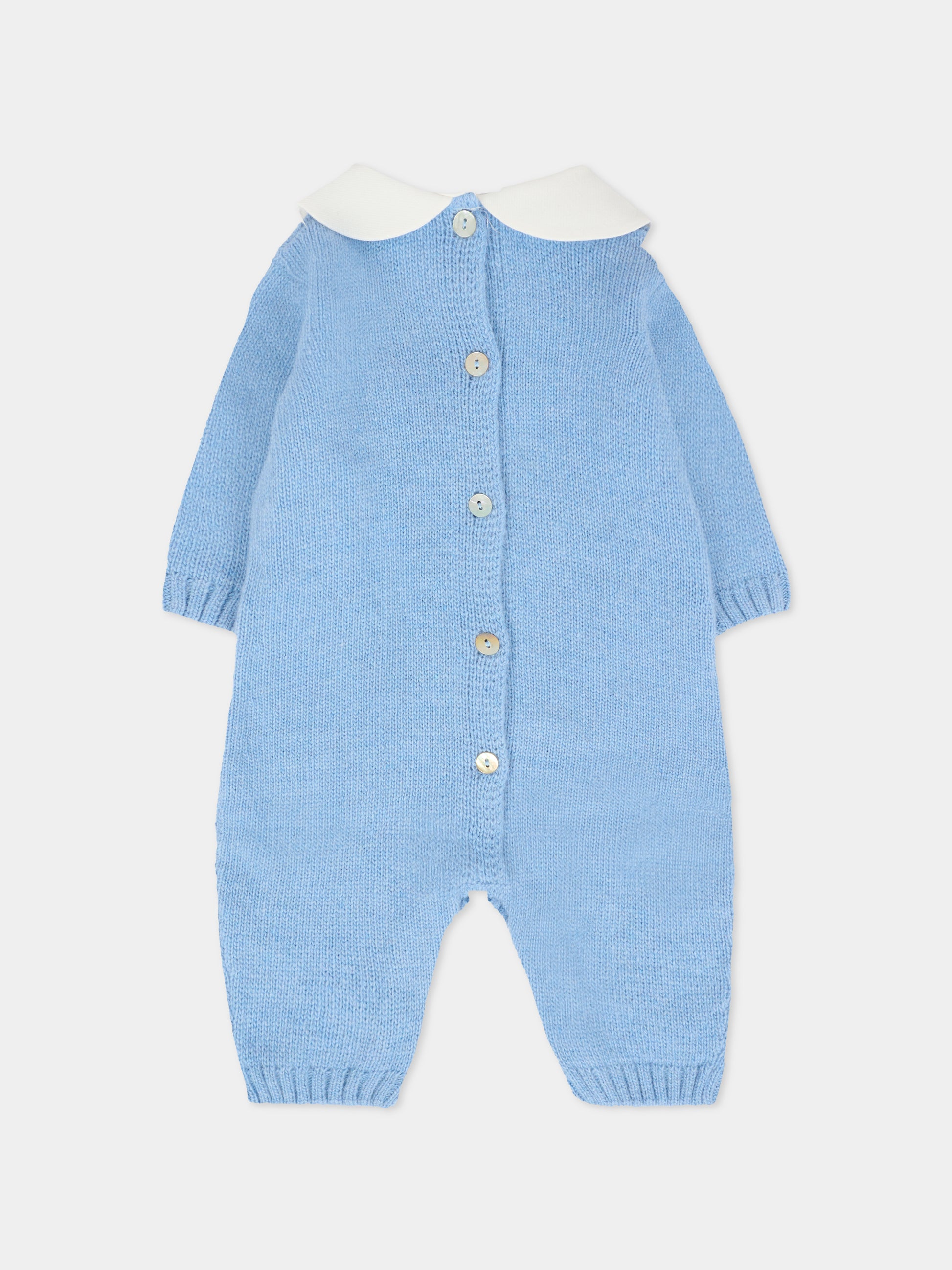 Tutina celeste per neonato con disegni,J.o. Milano,561A3 CELESTE