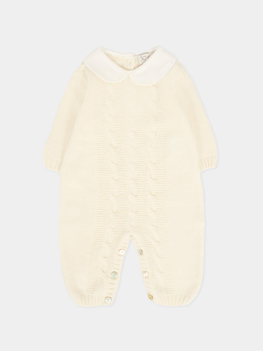 Tutina avorio per neonati con trecce,J.o. Milano,561A2 PANNA