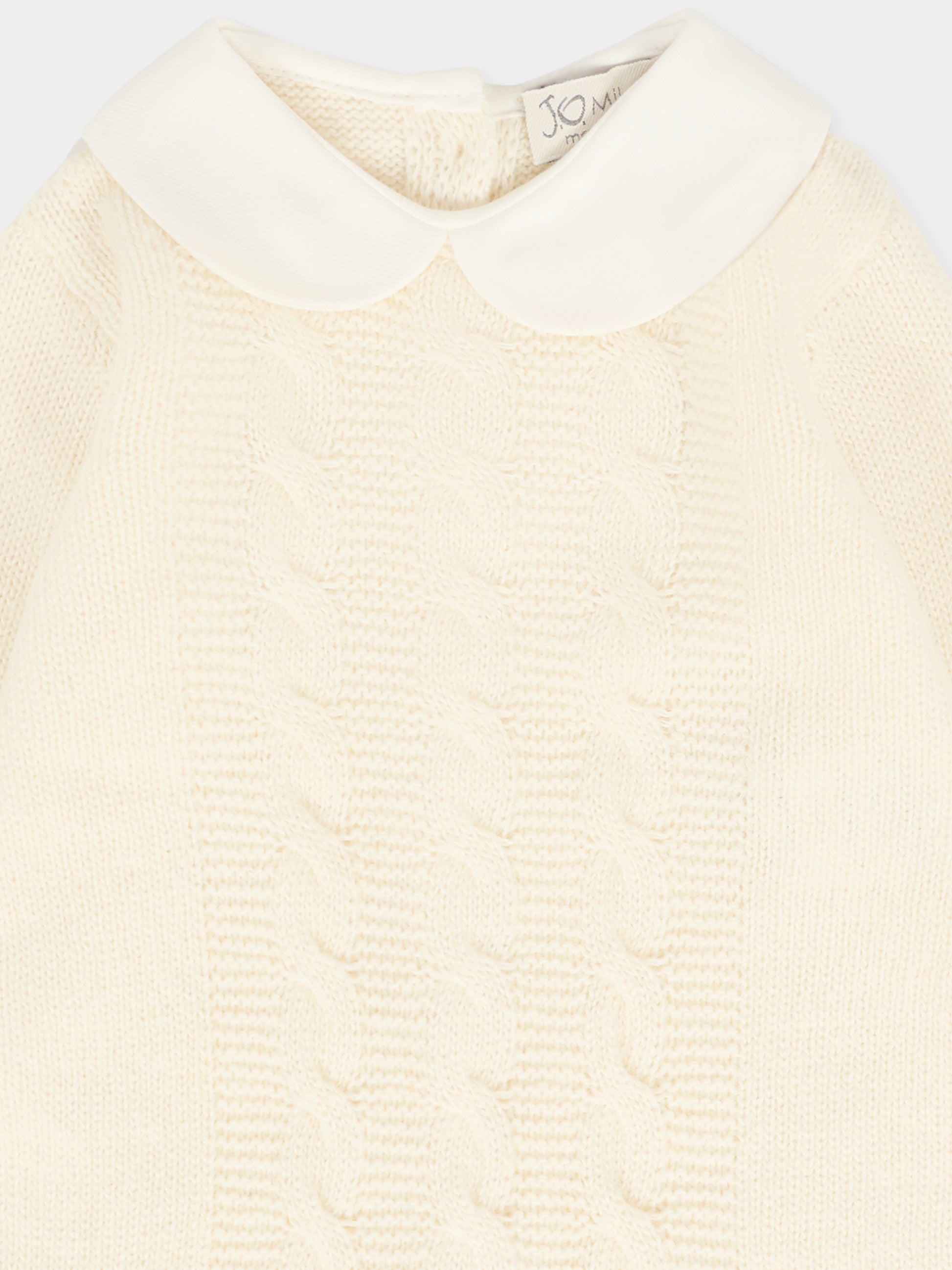 Tutina avorio per neonati con trecce,J.o. Milano,561A2 PANNA