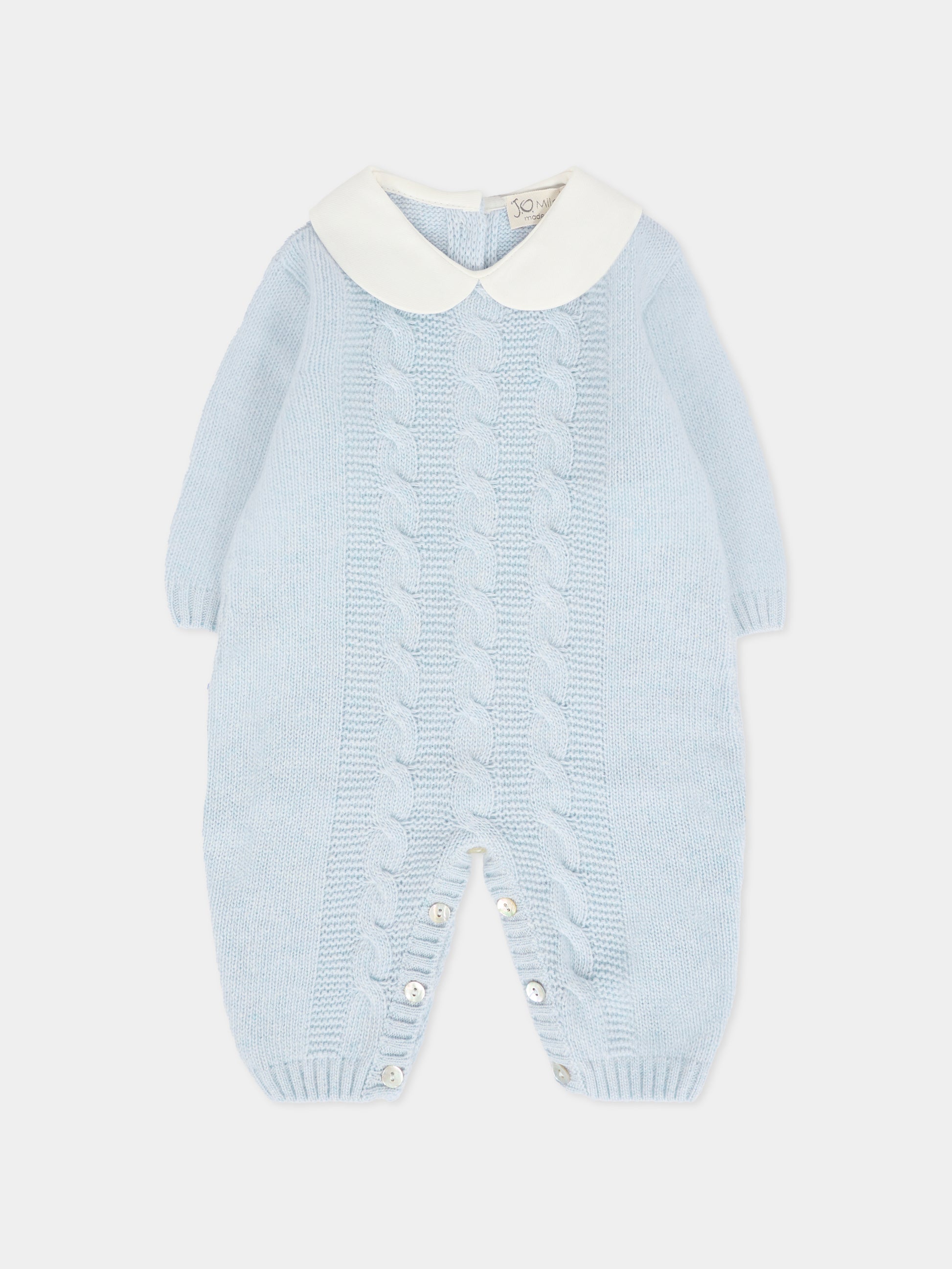 Tutina celeste per neonato con trecce,J.o. Milano,561A2 CIELO