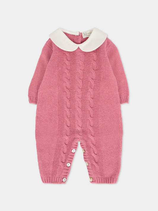 Tutina rosa per neonata con trecce,J.o. Milano,561A2 ROSA ANTICO