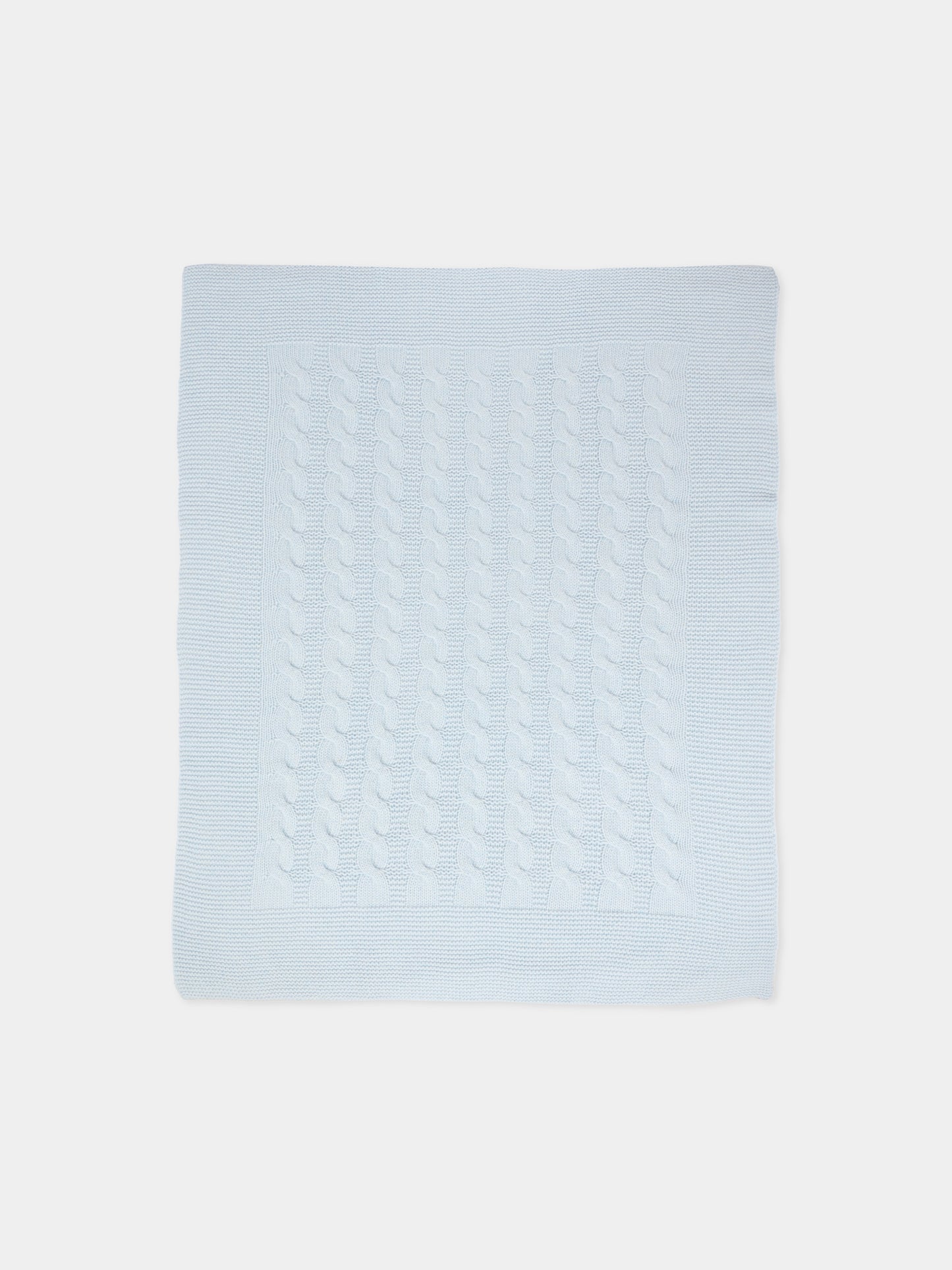 Coperta celeste per neonato con trecce,J.o. Milano,568A2 CIELO