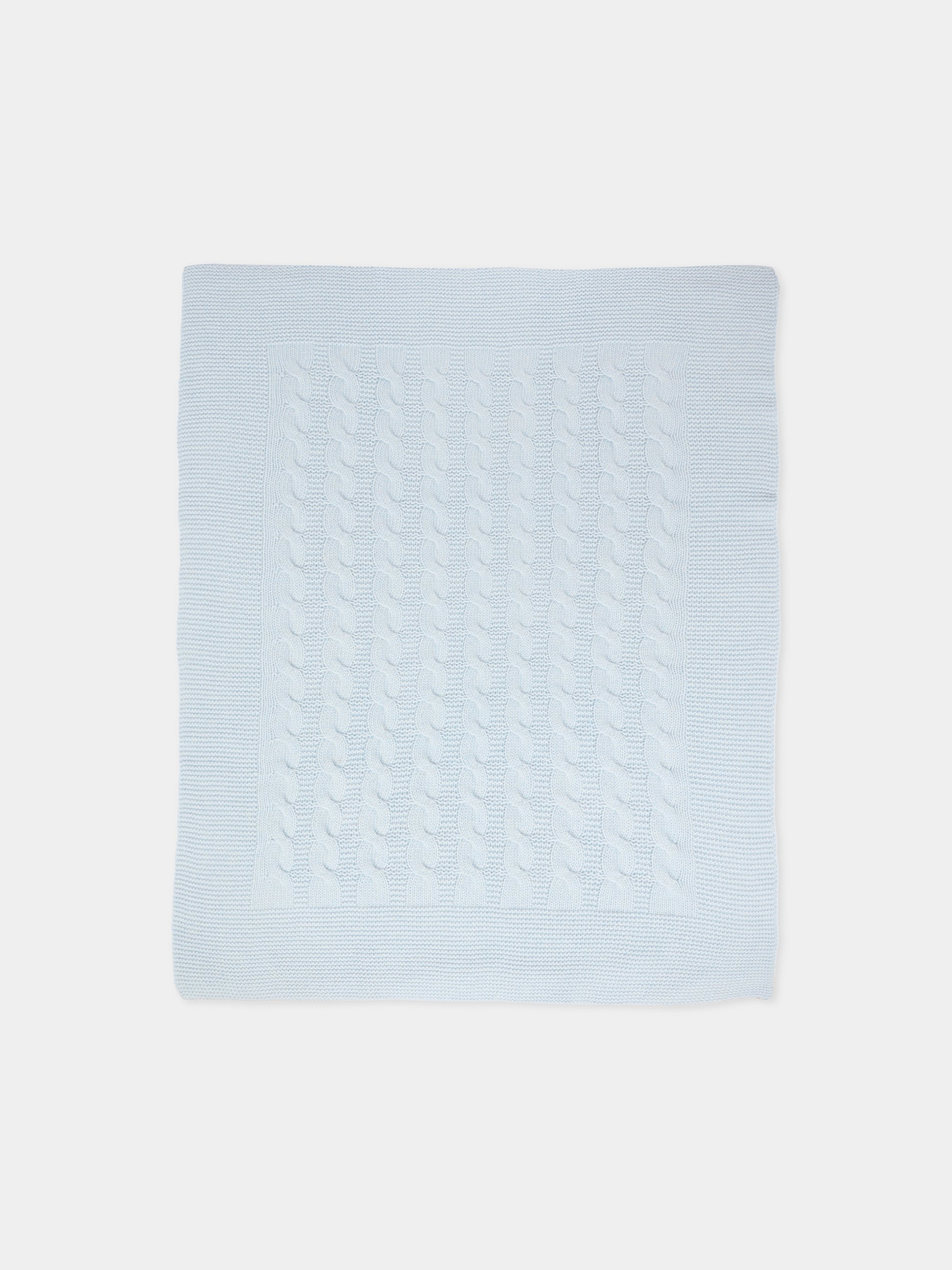 Coperta celeste per neonato con trecce,J.o. Milano,568A2 CIELO