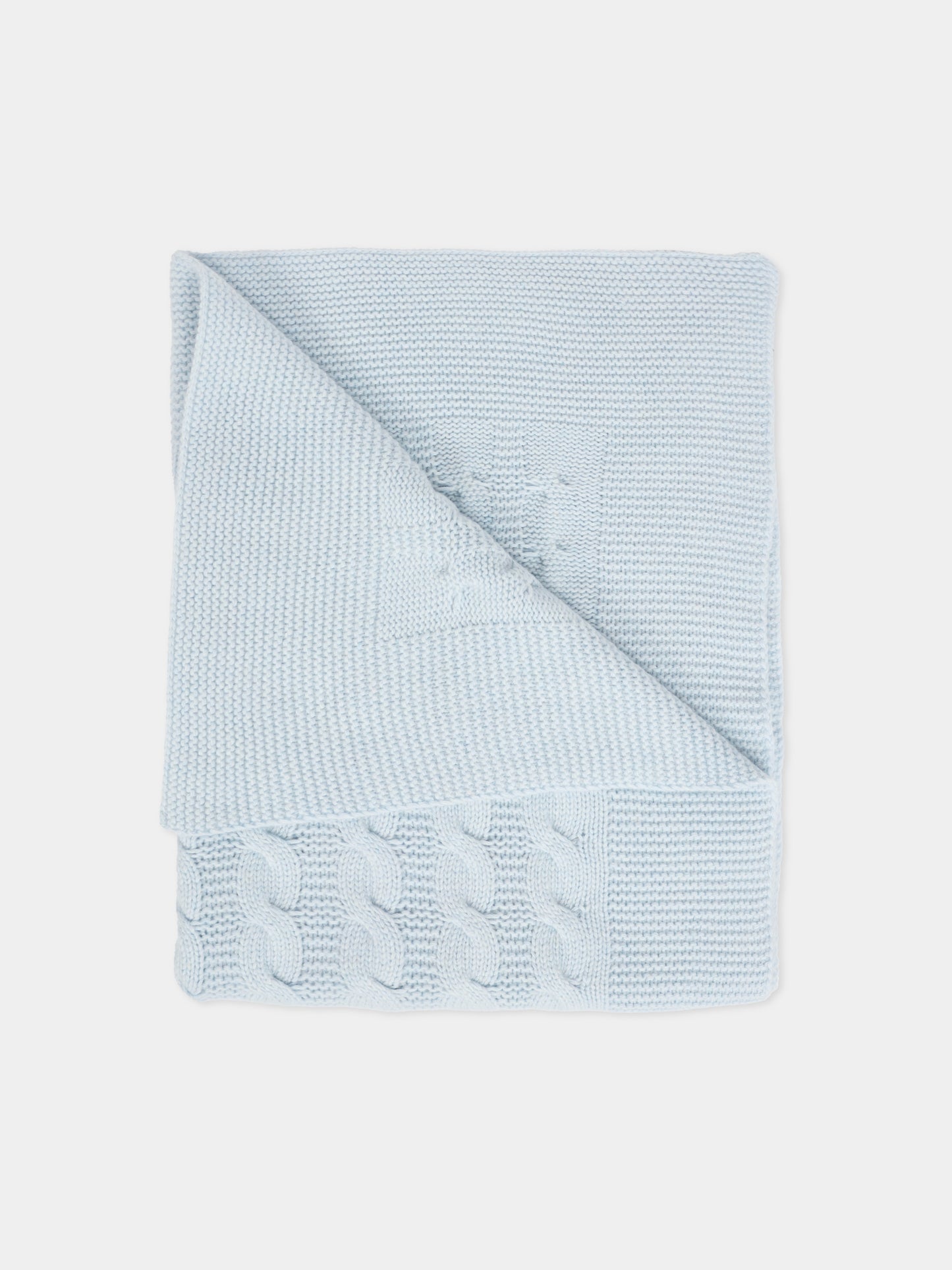 Coperta celeste per neonato con trecce,J.o. Milano,568A2 CIELO