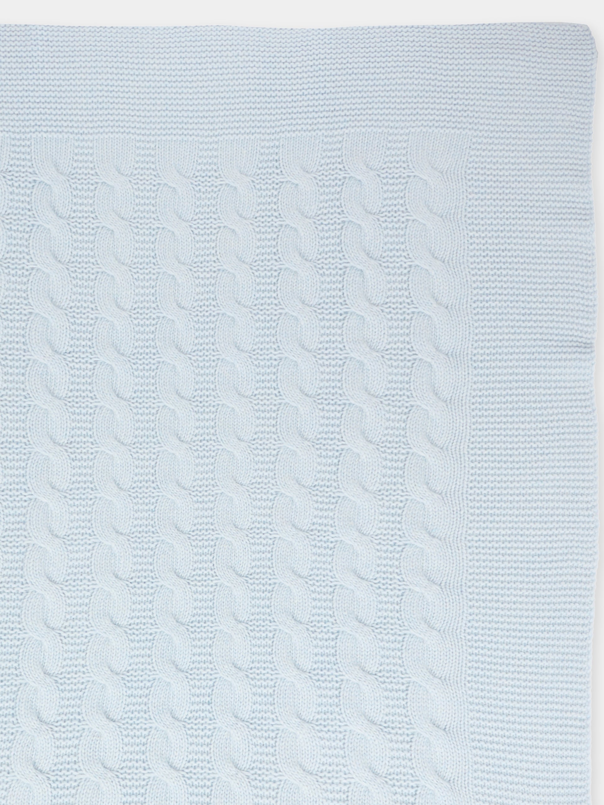 Coperta celeste per neonato con trecce,J.o. Milano,568A2 CIELO