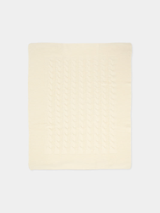 Coperta avorio per neonati con trecce,J.o. Milano,568A2 PANNA