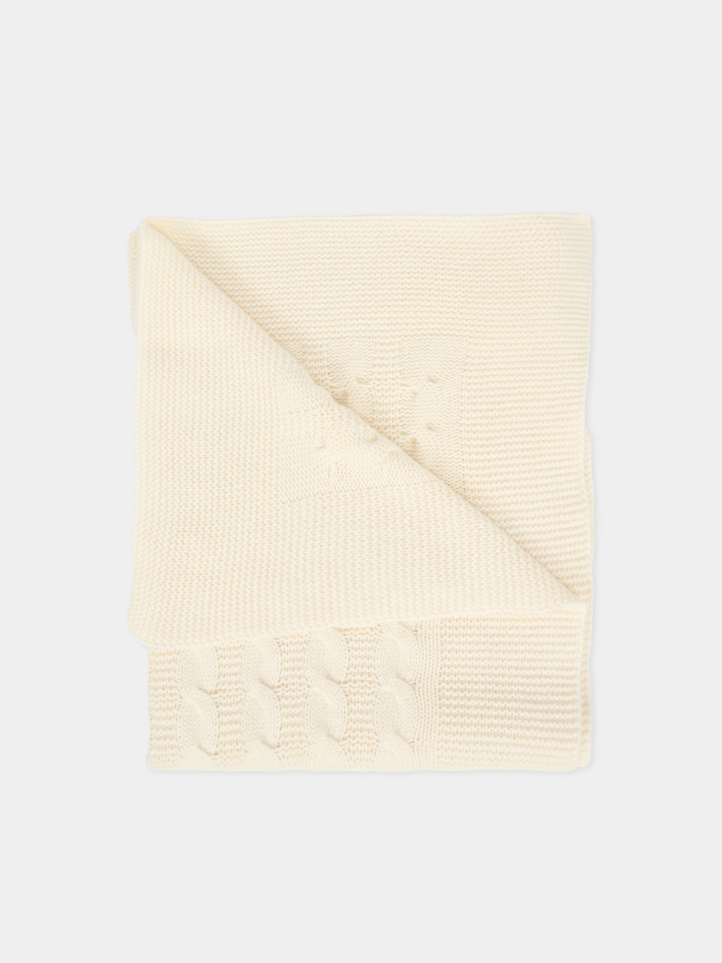 Coperta avorio per neonati con trecce,J.o. Milano,568A2 PANNA