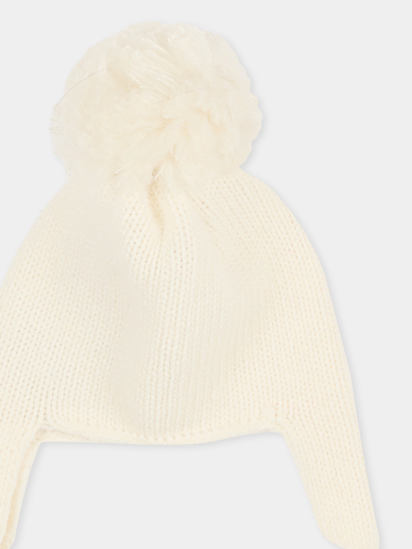 Cappello avorio per neonati con pompon,J.o. Milano,569Z0 PANNA