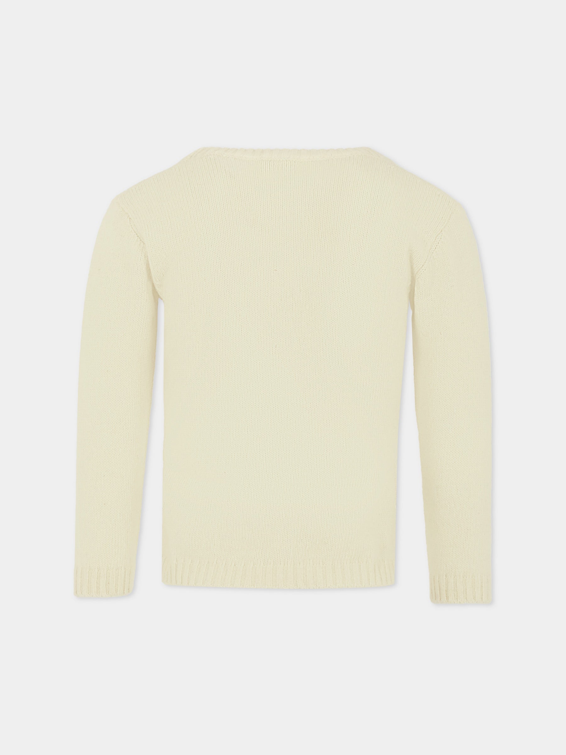 Maglione avorio per bambini con orsetti,J.o. Milano,563A1 PANNA